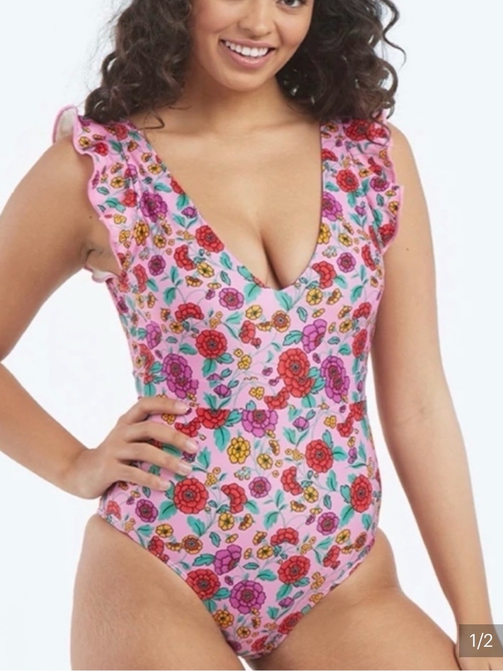 SUMMER SALT The Ruffle Backflip One-Piece Swimsuit Size 16